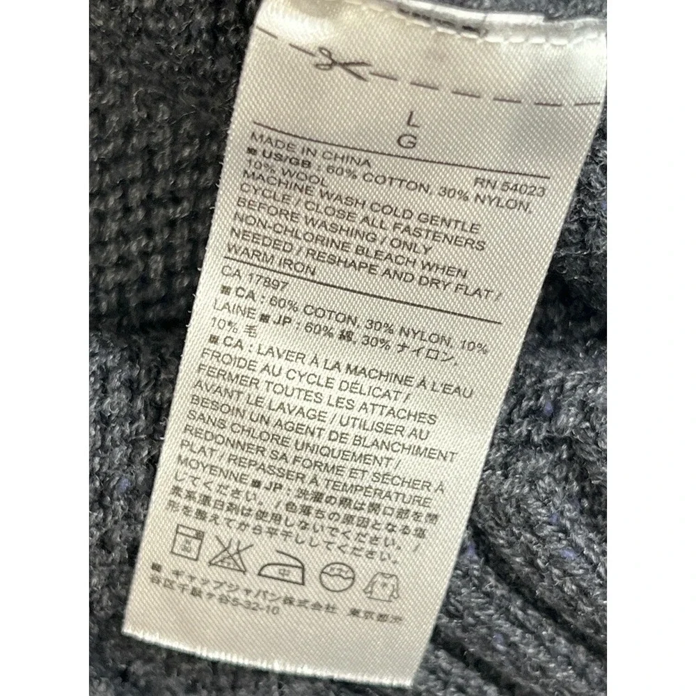 Banana‎ Republic Mens Gray Shawl Collar Cardigan Sweater Large Cobain Grandpa